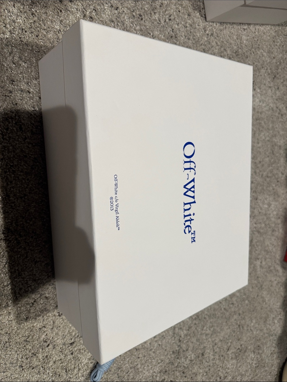 Off-White White Box with Blue Logo